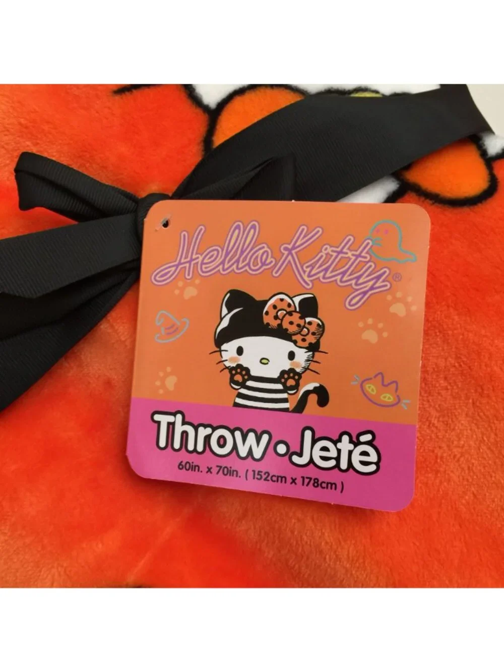 HELLO KITTY Halloween Orange Throw Pirate Candy Corn Spider Web Jack o Lantern